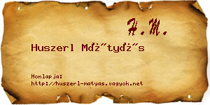 Huszerl Mátyás névjegykártya