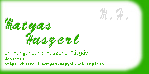 matyas huszerl business card