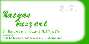 matyas huszerl business card